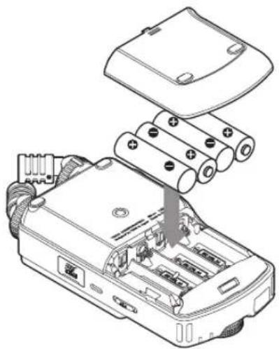 TASCAM Portacapture X6 - Использование батарей типа АА - 1