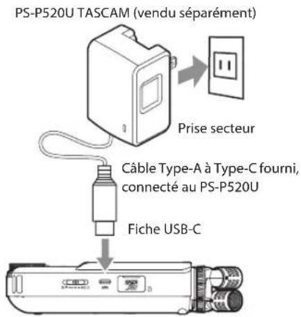 TASCAM Portacapture X6 - Emploi d'une alimentation externe - 1