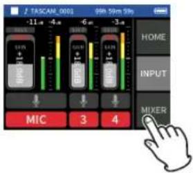 TASCAM Portacapture X6 - Procedure 3: Set the mixer - 1