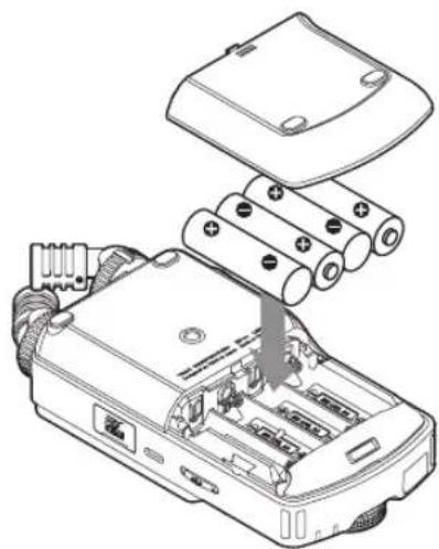 TASCAM Portacapture X6 - Betrieb mit AA-Batterien/-Akkus - 1