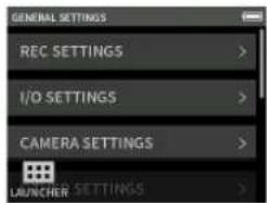 TASCAM Portacapture X6 - GENERAL SETTINGS screen - 1