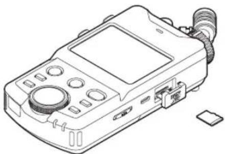 TASCAM Portacapture X6 - Inserting microSD cards - 1