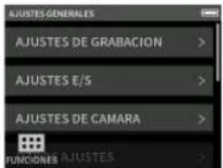 TASCAM Portacapture X6 - Pantalla AJUSTES GENERALES - 1