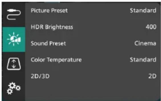 PHILIPS Screeneo U4 SCN350 - Paramètres de couleur et de son - 1
