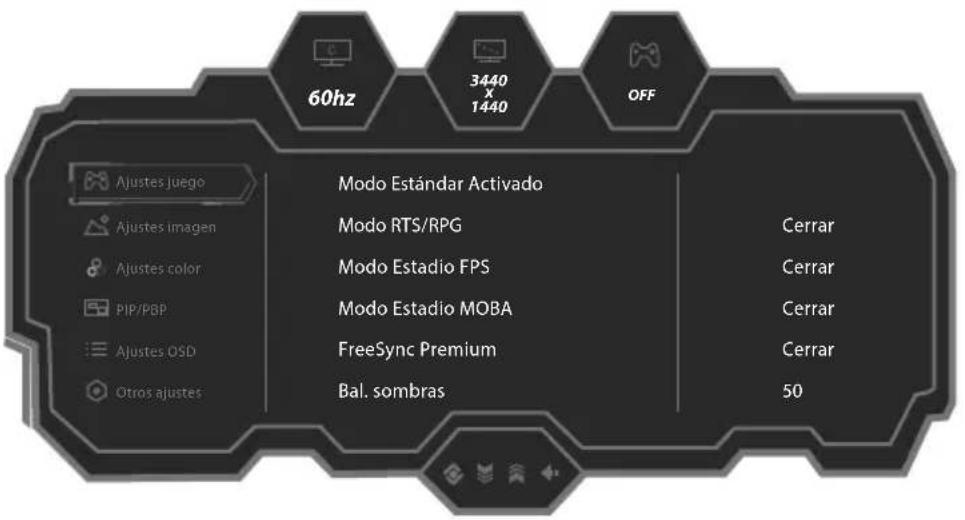 LC-Power M34UWQHD165C - Menús OSD - 2