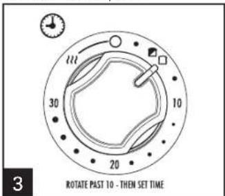 3 ROTATE PAST 10 - THEN SET TIME