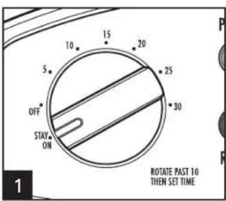 10 15 20 5 OFF STAY ON 25 30 ROTATE PAST 10 THEN SET TIME