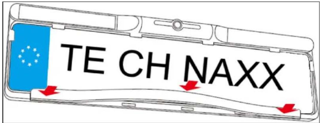 TECHNAXX TX170 - Insérez la plaque d'immatriculation dans le support - 3