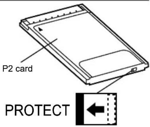 PANASONIC AJPCD2G - Write-protecting a P2 Card - 1
