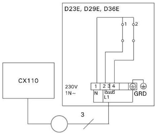 HARVIA Delta HDE294M - Instalowanie modułu sterującego i czujników (D-E) - 8