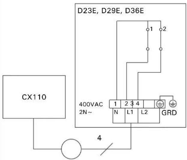 HARVIA Delta HDE294M - Instalowanie modułu sterującego i czujników (D-E) - 7
