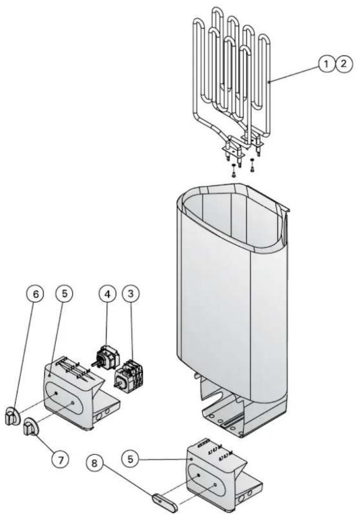 HARVIA Delta HDE294M - ERSATZTEILE - 1