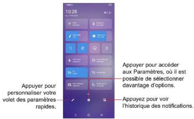 TCL 40R 5G - Volet de réglages rapides - 1