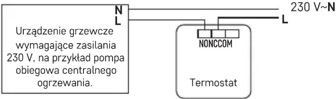 Emos P5607 - Schemat podłączenia termostatu P5607 do kotła z wyjściem „NO“: - 1