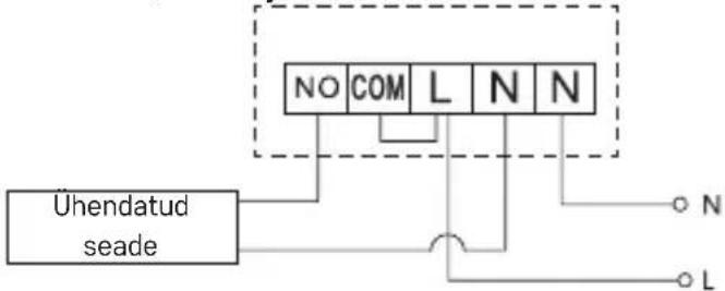 NO COM L N N Ühendatud seade N L