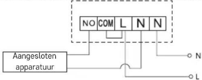 Aangesloten apparatuur NO COM L N N N L