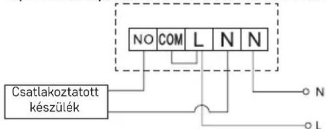 NO COM L N N Csatlakoztatott készülék N L