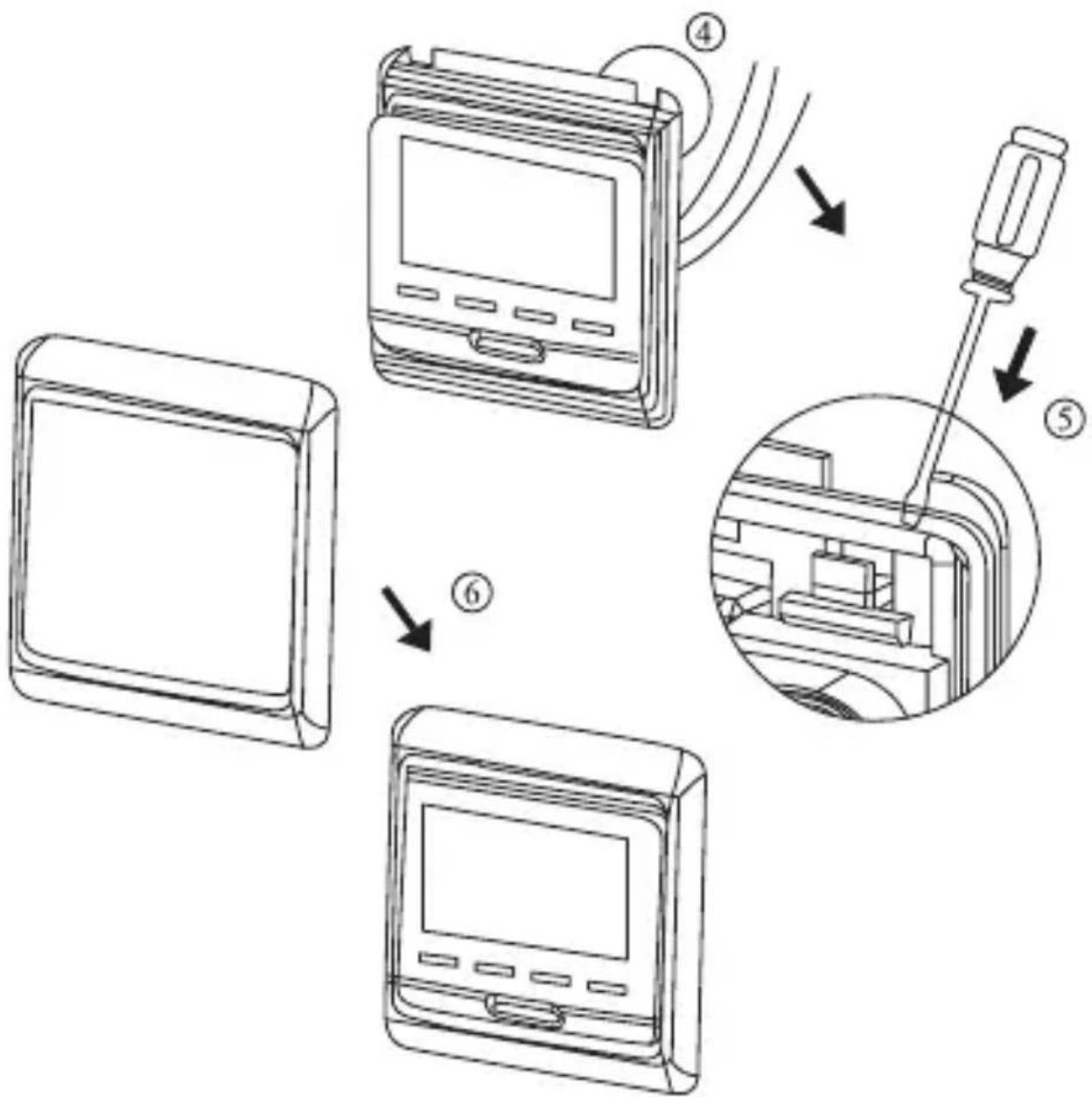 Diagram illustrating the steps of inserting a device into a monitor, with numbered instructions for each step.