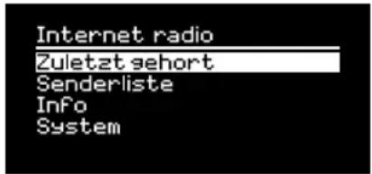 Internet radio Zuletzt sehort Senderliste Info System
