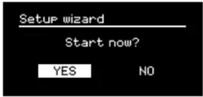 Setup wizard Start now? YES NO