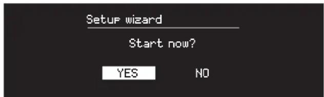 Setup wizard Start now? YES NO