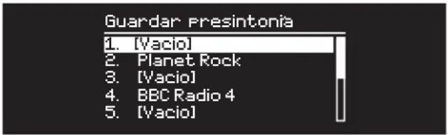 Guardar Presintonia 1. [Vacio] 2. Planet Rock 3. [Vacio] 4. BBC Radio 4 5. [Vacio]