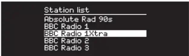 Station list Absolute Rad 90s BBC Radio 1 BBC Radio 1Xtra BBC Radio 2 BBC Radio 3