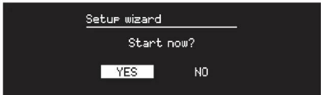 Setup wizard Start now? YES NO