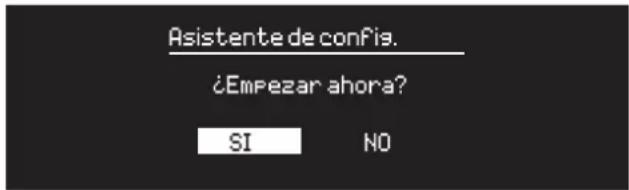 Asistente de confis. ¿Empezar ahora? SI NO