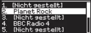 1. [Nicht gestellt] 2. Planet Rock 3. [Nicht gestellt] 4. BBC Radio 4 5. [Nicht gestellt]