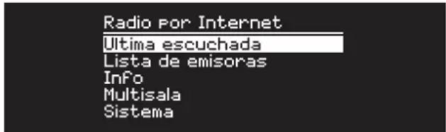 Radio por Internet Ultima escuchada Lista de emisoras Info Multisala Sistema