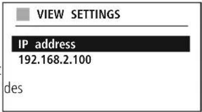 VIEW SETTINGS IP address 192.168.2.100 des
