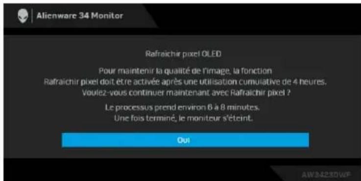 ALIENWARE AW3423DWF - Remarque : si vous sélectionnez oui, le message n'apparaîtra pas la prochaine fois que vous changez le paramètre de luminosité. - 11
