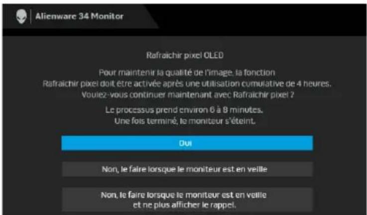 ALIENWARE AW3423DWF - Remarque : si vous sélectionnez oui, le message n'apparaîtra pas la prochaine fois que vous changez le paramètre de luminosité. - 10