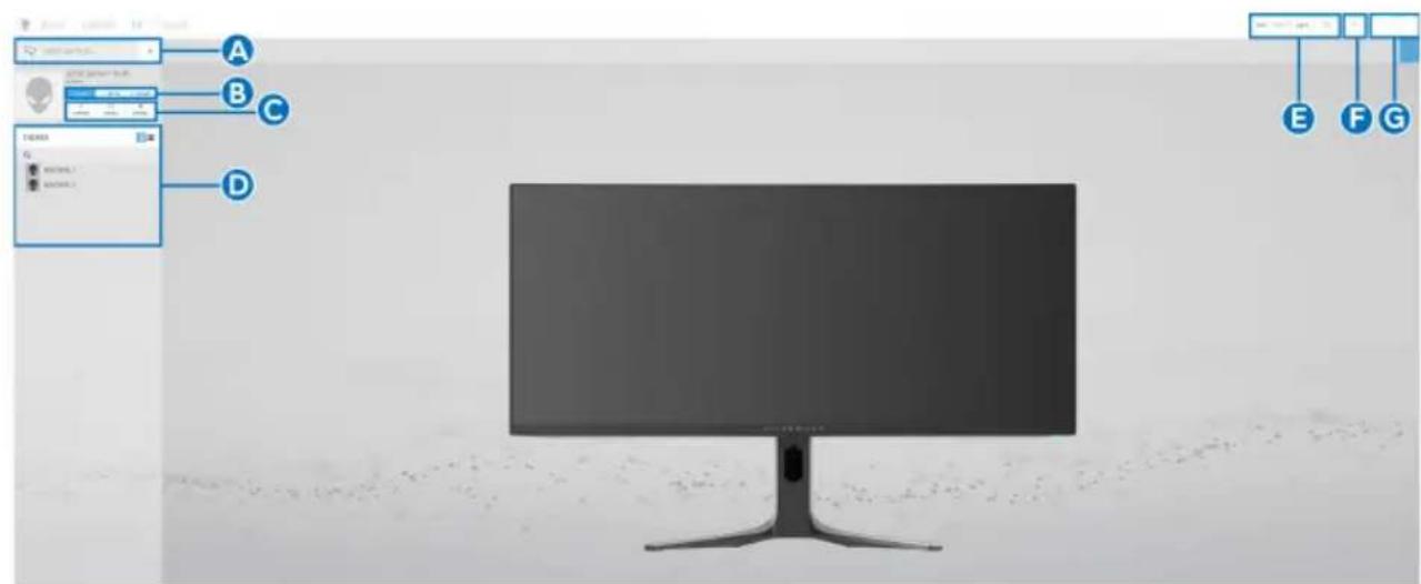 ALIENWARE AW3423DWF - Naviguer dans la fenêtre alienfx - 1