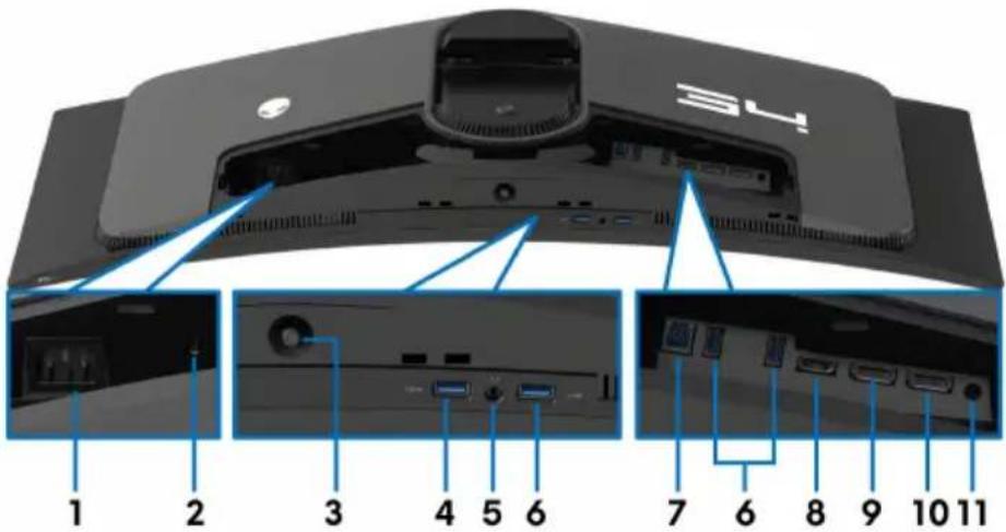 ALIENWARE AW3423DWF - Vue arrière et de dessous - 1
