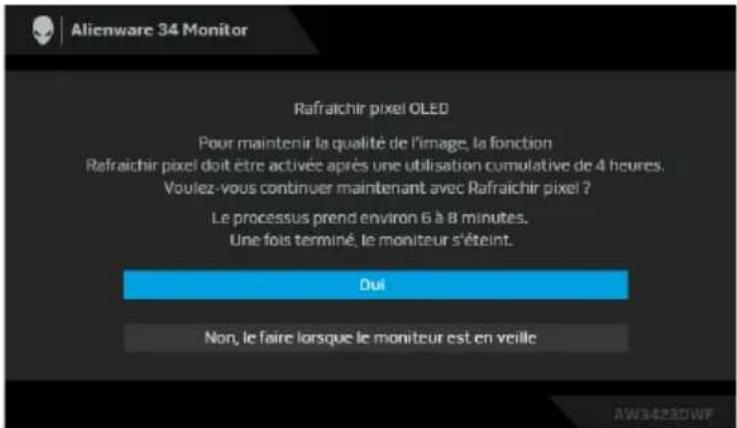 ALIENWARE AW3423DWF - Remarque : si vous sélectionnez oui, le message n'apparaîtra pas la prochaine fois que vous changez le paramètre de luminosité. - 9