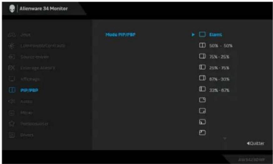 ALIENWARE AW3423DWF - Mode PIP/pbp - 1