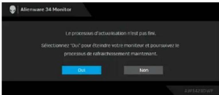 ALIENWARE AW3423DWF - Remarque : si vous sélectionnez oui, le message n'apparaîtra pas la prochaine fois que vous changez le paramètre de luminosité. - 13