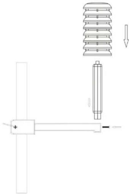 TECHNOLINE WS 1700 - 5) De thermo-/hygrosensor op de beugel monteren: - 2