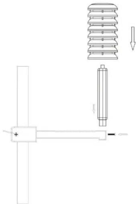 TECHNOLINE WS 1700 - 5) Mounting the thermo-hygro sensor to the bracket: - 2