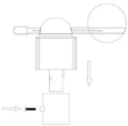 TECHNOLINE WS 1700 - 1) Montaggio del sensore esterno sull'antenna in acciaio inox - 3