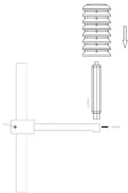 TECHNOLINE WS 1700 - 5) Montáž thermo-hygro senzoru na držák - 3