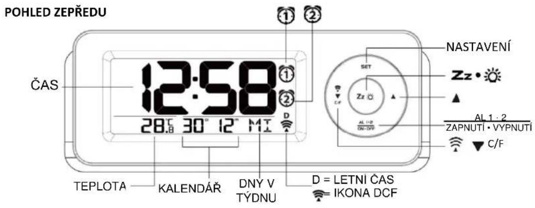 TECHNOLINE WT 498s - Rádiově řízený budík s teplotou a kalendářem - 1