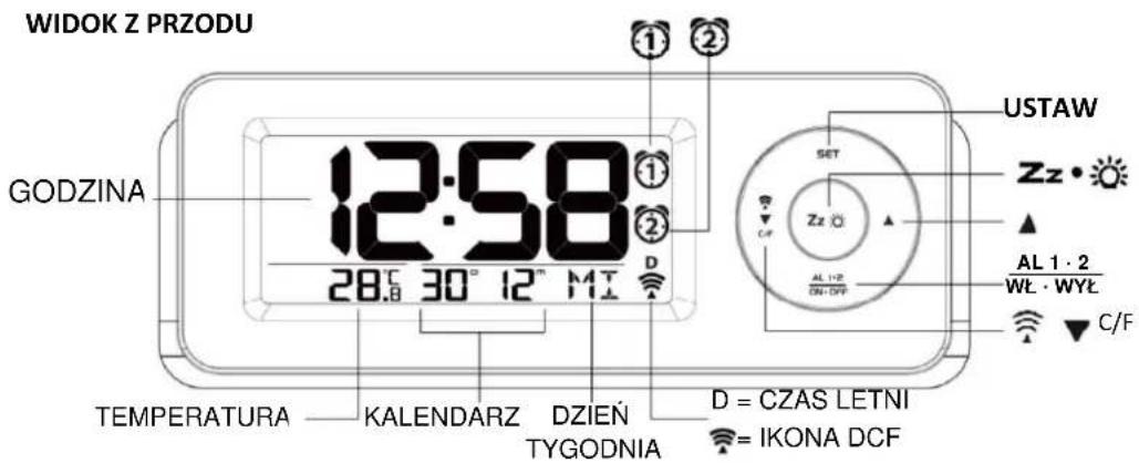 TECHNOLINE WT 498s - Zegar sterowany radiowo ze wskaźnikiem temperatury i kalendarzem - 1