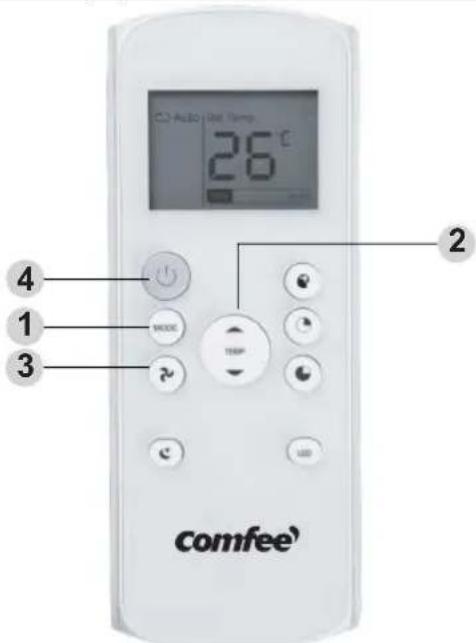 COMFEE CP05S3WBA1RCM - Fonctionnement du mode COOL (refroidissement) - 1