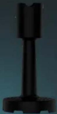 Black mechanical component with a cylindrical shaft and flange (no visible text or symbols)