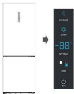 CO2 MAX/°C SUPER -88° SET TEM OFF OK OK