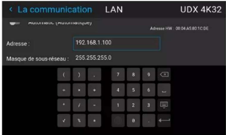 Barco UDXW40 FLEX - Comment configurer manuelle l'adresse IP - 2
