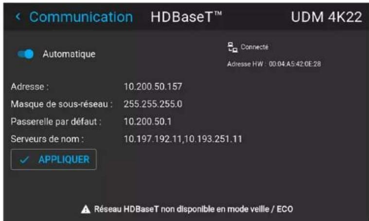 Barco UDXW40 FLEX - Comment configurer manuellement I'adresse IP - 2
